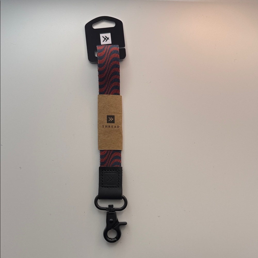 Thread Red and Black Keychain